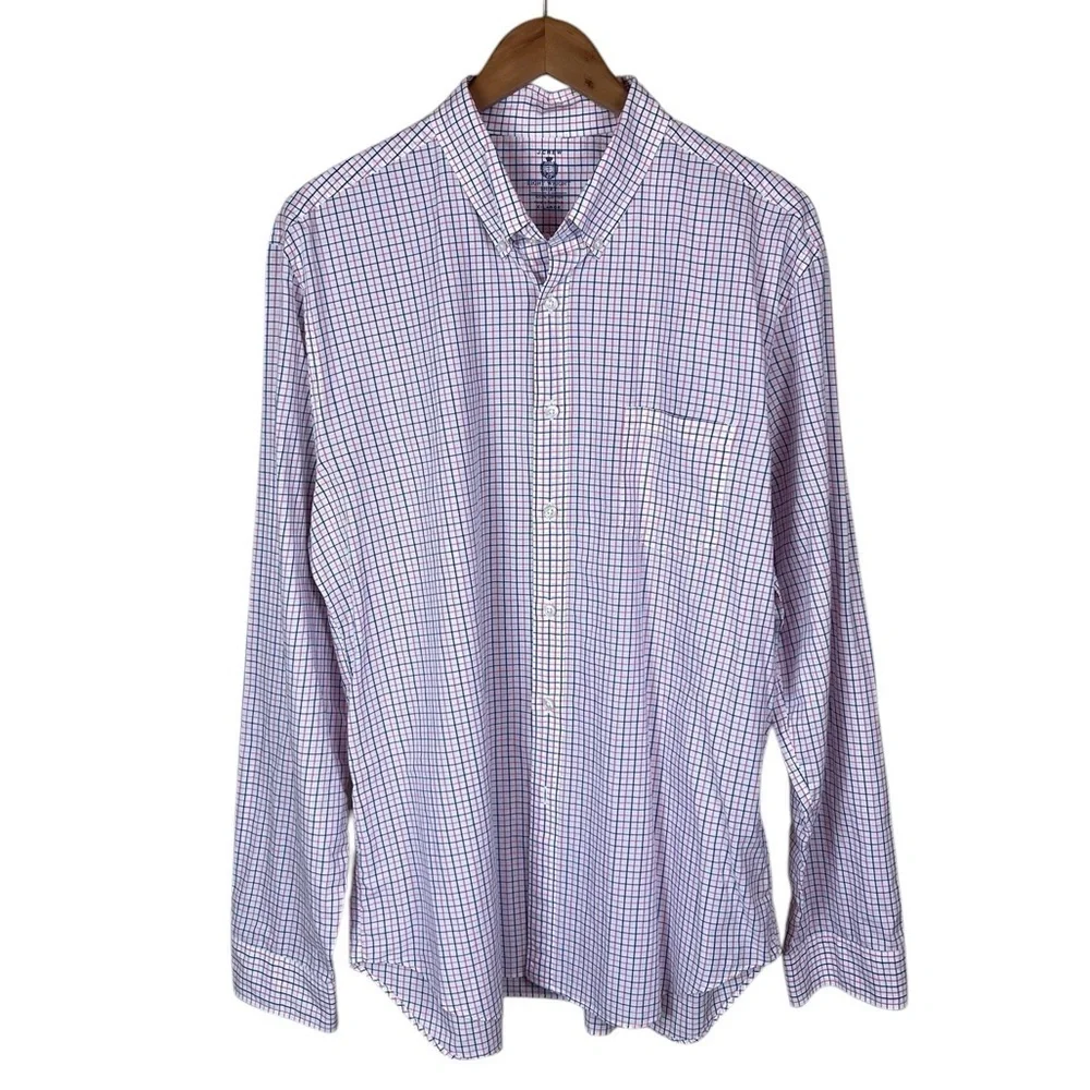 BF1530 Men’s J. Crew Brand Lightweight Plaid Button Down Shirt XL